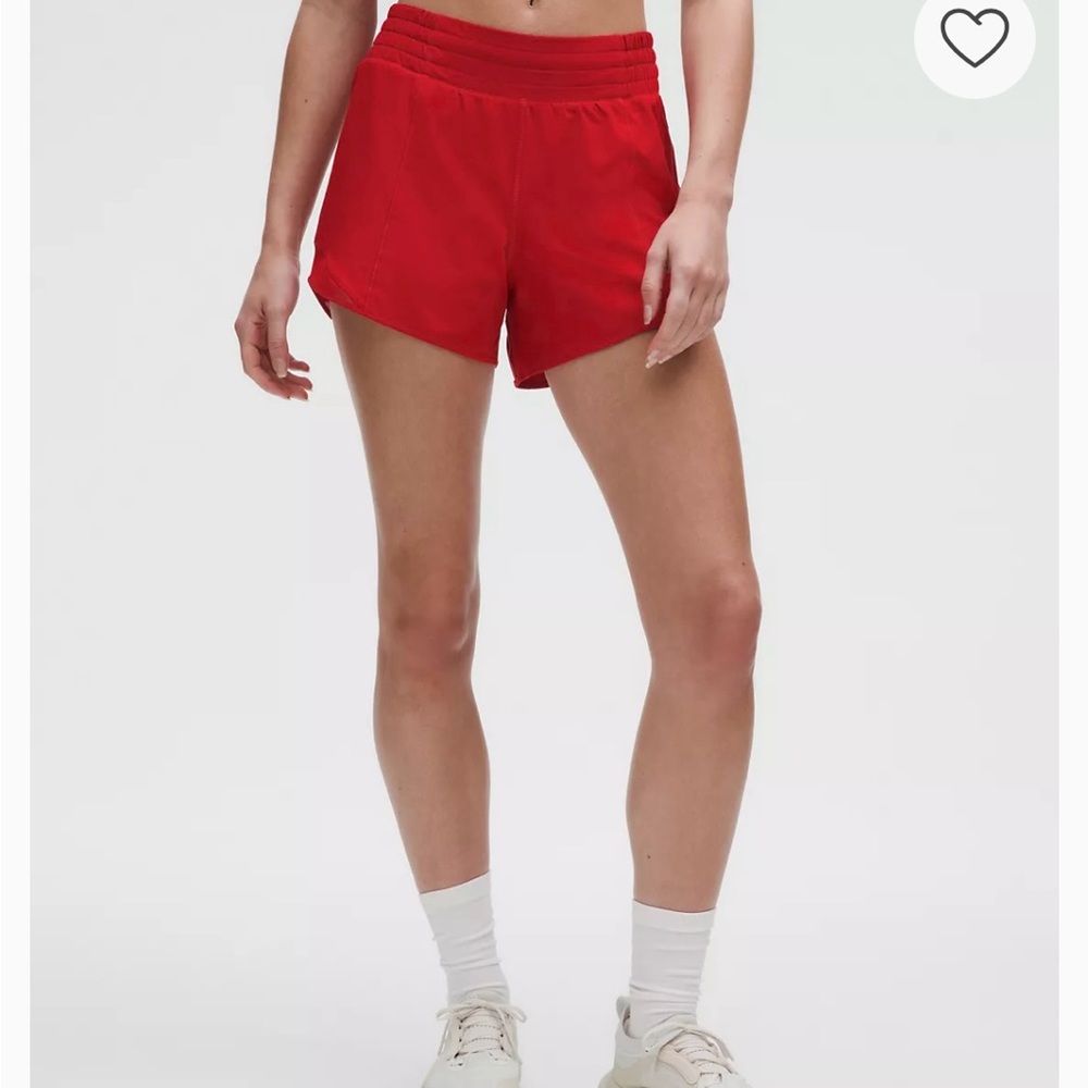 Lululemon Hotty Hot HR shorts. 4”. Sz 4 Dark Red